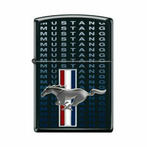 Ford Mustang " Black Matte Finish Zippo Lighter